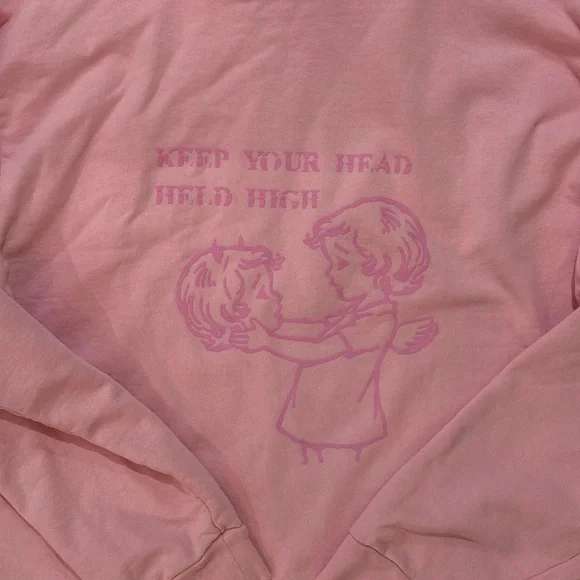 Revolve x Boys Lie Dangerous Affection Hoodie Dress Baby Pink OS - Picture 4 of 7